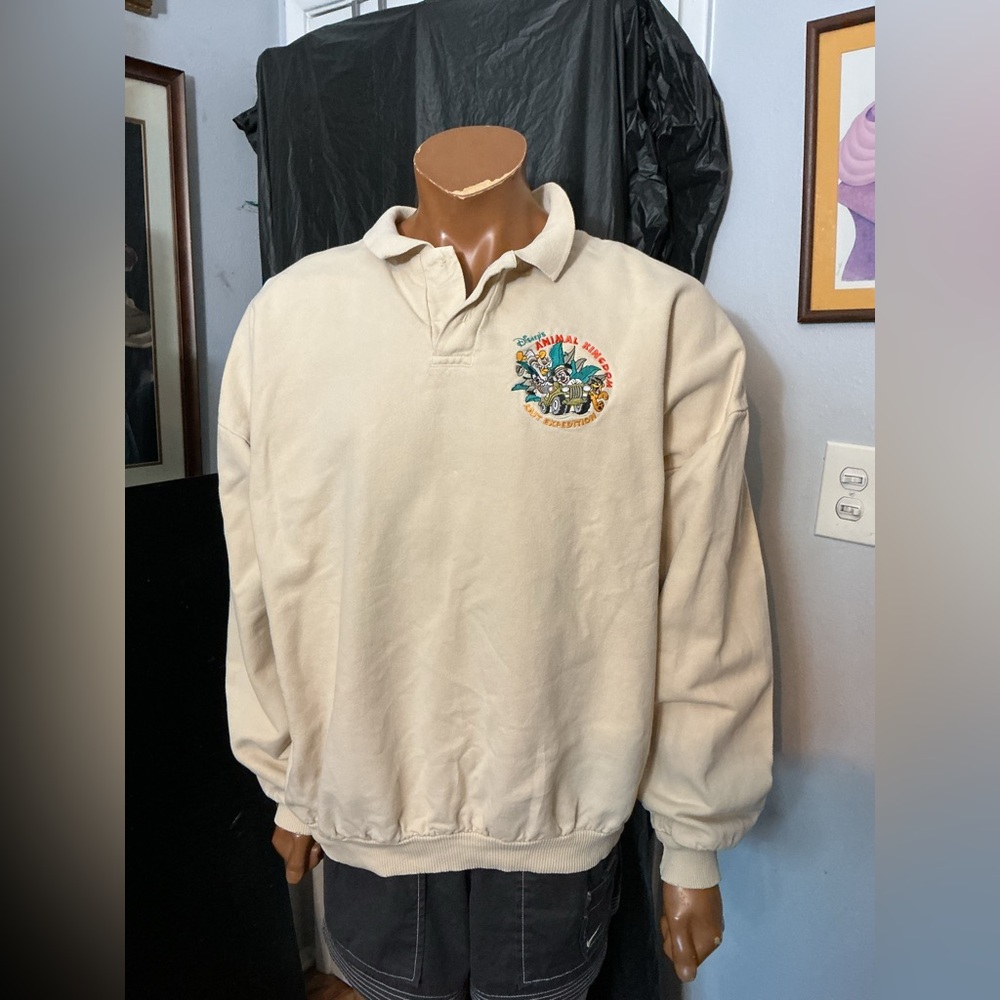 Vintage Disney Animal Kingdom Cast Expedition Mickey Mouse Pullover Sweatshirt - Picture 11 of 12